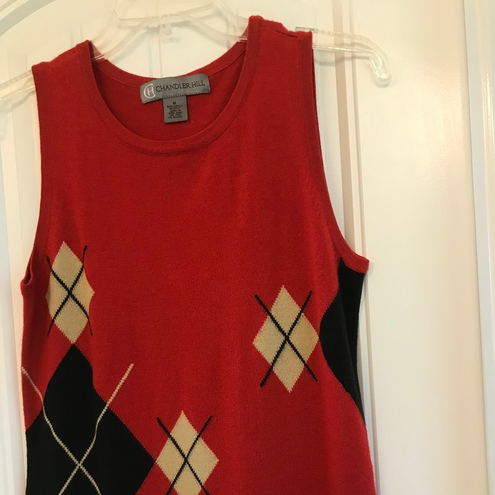 Classic Women's Red Argyle Sweater Vest